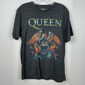 Old Navy Queen Rock Band T-Shirt Mens M Medium Gray Graphic Classic Logo Merch